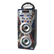 Play on wooden karaoke speaker